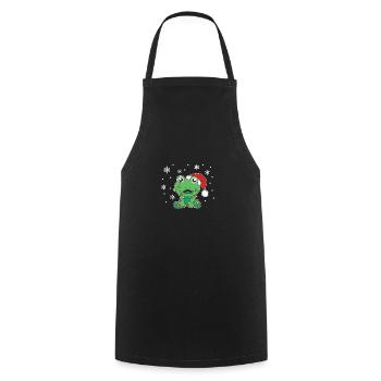 Grenouille Noël Hiver Animaux Grenouille - Tablier de cuisine - noir - Devant - AI Model Male 185 dark (185cm)