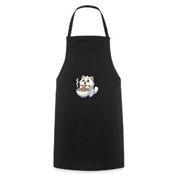 süße Katze isst Ramen Nudeln Katzen Ramen - Kochschürze - Schwarz - Vorne - AI Model Male 185 dark (185cm)