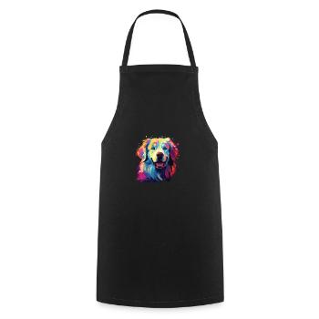 Aquarelle coloré chien de montagne des Pyrénées - Tablier de cuisine - noir - Devant - AI Model Male 185 dark (185cm)