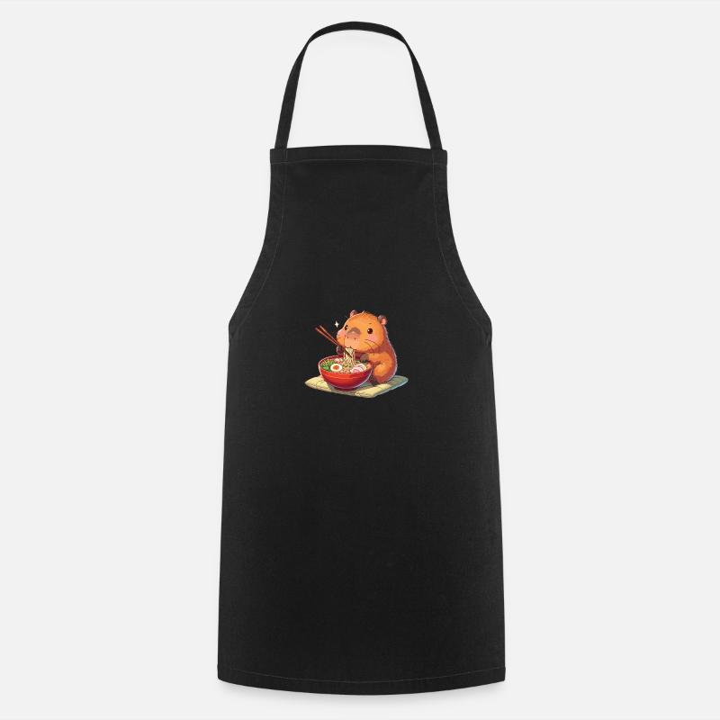 süße Capybara isst Ramen Nudeln Capybaras Ramen - Kochschürze - Schwarz