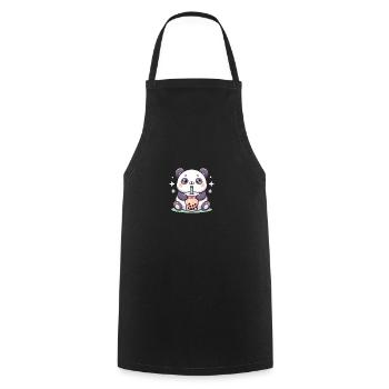Kawaii Pandas Bubble Tea Boba Panda - Cooking Apron - black - Front - AI Model Male 185 dark (185cm)