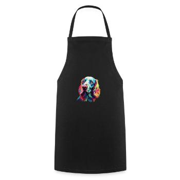 Aquarelle colorée Setter anglais - Tablier de cuisine - noir - Devant - AI Model Male 185 dark (185cm)