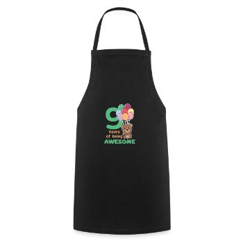 Bear for 9th birthday children nine years old - Cooking Apron - black - Front - AI Model Male 185 dark (185cm)