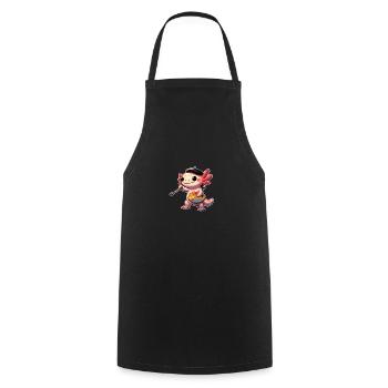 Painter Art Artist Axolotl - Cooking Apron - black - Front - AI Model Male 185 dark (185cm)