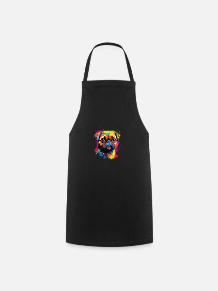 Acquerello Grifone colorato Bruxellois - Grembiule da cucina - nero