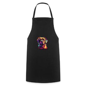 Watercolor Colorful Puggle - Cooking Apron - black - Front - AI Model Male 185 dark (185cm)