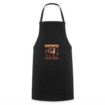 Happiness Is A Wagging Tail And A Saluki - Cooking Apron - black - Front - AI Model Male 185 dark (185cm)