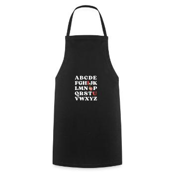 ABC Je t’aime Enfants Suricate Saint-Valentin - Tablier de cuisine - noir - Devant - AI Model Male 185 dark (185cm)