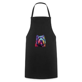 Watercolors Colorful Bouvier des Flandres - Cooking Apron - black - Front - AI Model Male 185 dark (185cm)