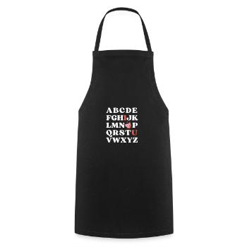 ABC I Love You Kids Axolotl Valentine's Day - Cooking Apron - black - Front - AI Model Male 185 dark (185cm)