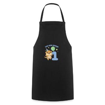 J’ai déjà 1 suricate d’anniversaire - Tablier de cuisine - noir - Devant - AI Model Male 185 dark (185cm)