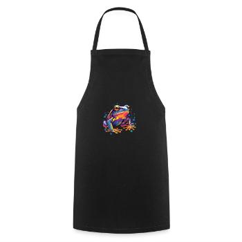 Wasserfarben Farbenfroher Frosch bunte Tiere - Kochschürze - Schwarz - Vorne - AI Model Male 185 dark (185cm)