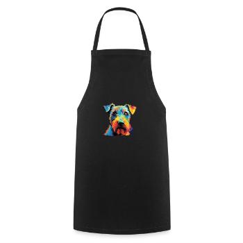 Aquarelle colorée Lakeland Terrier - Tablier de cuisine - noir - Devant - AI Model Male 185 dark (185cm)