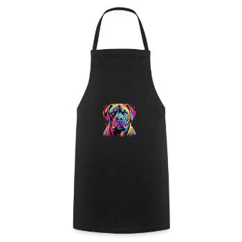 Aquarelle colorée Boerboel - Tablier de cuisine - noir - Devant - AI Model Male 185 dark (185cm)