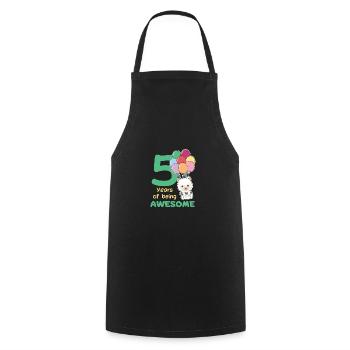 Alpaga pour les enfants de 5 ans de cinq ans - Tablier de cuisine - noir - Devant - AI Model Male 185 dark (185cm)