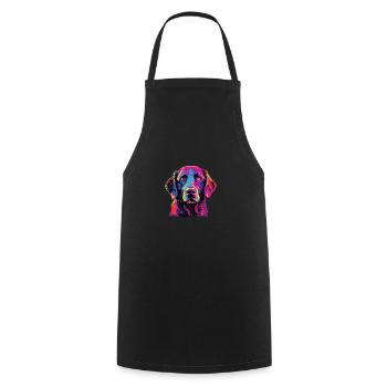 Watercolor Colorful Curly Coated Retriever - Cooking Apron - black - Front - AI Model Male 185 dark (185cm)