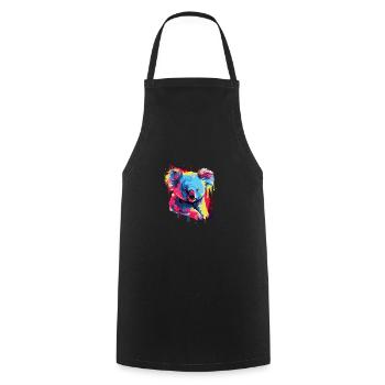 Wasserfarben Farbenfroher Koala bunte Tiere - Kochschürze - Schwarz - Vorne - AI Model Male 185 dark (185cm)