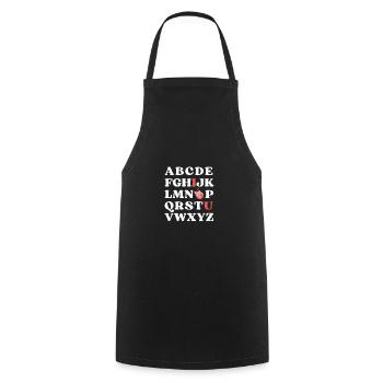 ABC I love you Kids Pig Valentine's Day - Cooking Apron - black - Front - AI Model Male 185 dark (185cm)