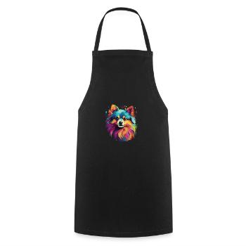 Poméranie colorée aquarelle - Tablier de cuisine - noir - Devant - AI Model Male 185 dark (185cm)