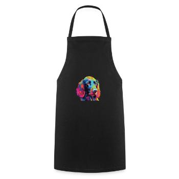 Watercolors Colorful Irish Water Water - Cooking Apron - black - Front - AI Model Male 185 dark (185cm)