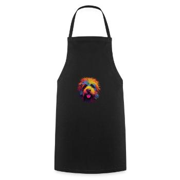 Aquarelle colorée Puli - Tablier de cuisine - noir - Devant - AI Model Male 185 dark (185cm)