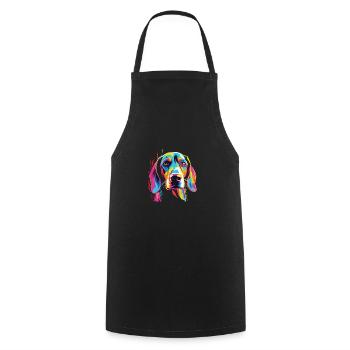 Watercolor Colorful Treeing Walker Coonhound - Cooking Apron - black - Front - AI Model Male 185 dark (185cm)