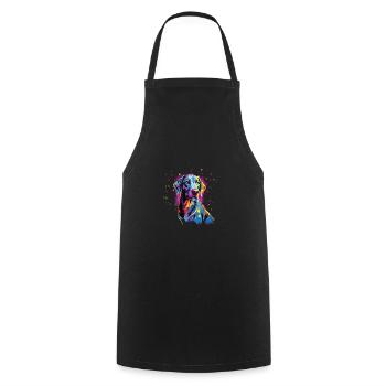 Watercolor Colorful Louisiana Catahoula - Cooking Apron - black - Front - AI Model Male 185 dark (185cm)