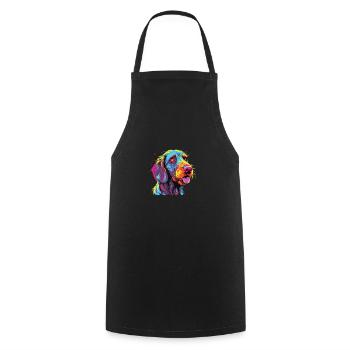 Watercolors Colorful German Wirehair - Cooking Apron - black - Front - AI Model Male 185 dark (185cm)