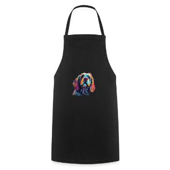 Watercolor Colorful Lion - Cooking Apron - black - Front - AI Model Male 185 dark (185cm)