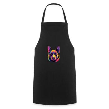Watercolor Colorful Norwegian Elkhound - Cooking Apron - black - Front - AI Model Male 185 dark (185cm)