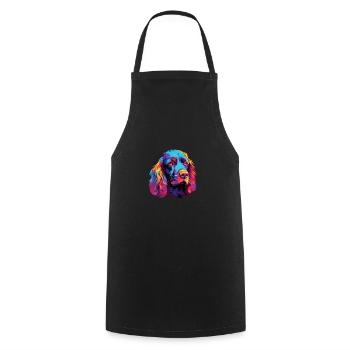 Aquarelle colorée Sussex Spaniel - Tablier de cuisine - noir - Devant - AI Model Male 185 dark (185cm)