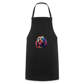 Watercolor Colorful Barbet - Cooking Apron - black - Front - AI Model Male 185 dark (185cm)