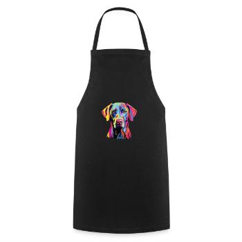 Watercolor Colorful Blue Lacy - Cooking Apron - black - Front - AI Model Male 185 dark (185cm)
