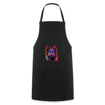 Watercolors Colorful Belgian Tervuren - Cooking Apron - black - Front - AI Model Male 185 dark (185cm)
