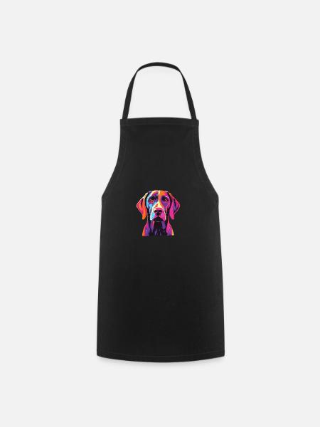 Aquarelles Colorées Allemand Shorthair - Tablier de cuisine - noir