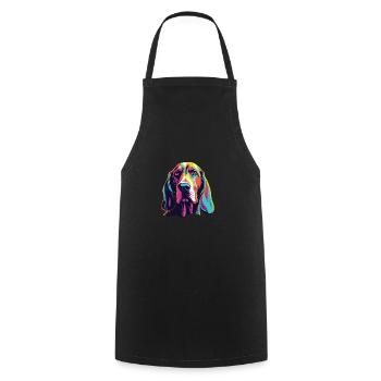 Aquarelle colorée Bracco Italiano - Tablier de cuisine - noir - Devant - AI Model Male 185 dark (185cm)