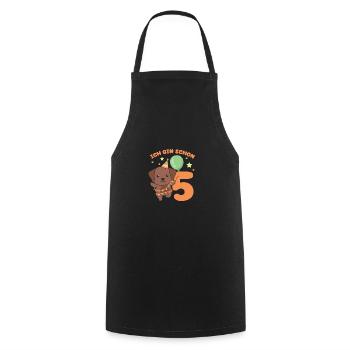 I'm already 5 dogs birthday kids - Cooking Apron - black - Front - AI Model Male 185 dark (185cm)
