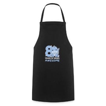 Dino pour les enfants de 8 ans de huit ans - Tablier de cuisine - noir - Devant - AI Model Male 185 dark (185cm)