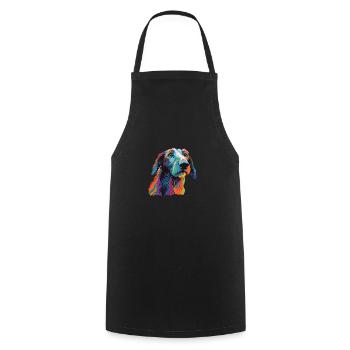 Watercolor Colorful Scottish Deerhound - Cooking Apron - black - Front - AI Model Male 185 dark (185cm)