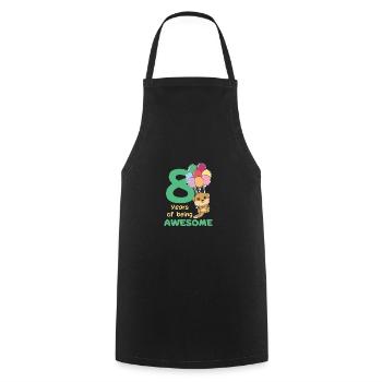 Meerkat for 8th birthday children eight years - Cooking Apron - black - Front - AI Model Male 185 dark (185cm)