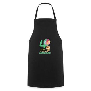 Meerkat for 4th birthday children four years - Cooking Apron - black - Front - AI Model Male 185 dark (185cm)