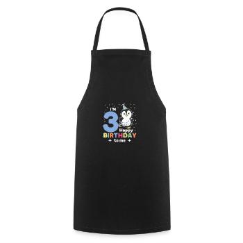 Penguin for 3rd birthday children three years old - Cooking Apron - black - Front - AI Model Male 185 dark (185cm)