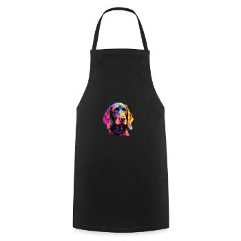 Watercolors Colorful German Wirehair - Cooking Apron - black - Front - AI Model Male 185 dark (185cm)