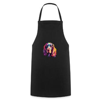 Watercolor Colorful Welsh Springer Spaniel - Cooking Apron - black - Front - AI Model Male 185 dark (185cm)