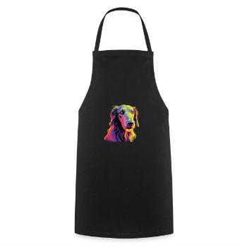Watercolor Colorful Scottish Deerhound - Cooking Apron - black - Front - AI Model Male 185 dark (185cm)