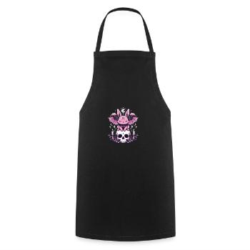 Kawaii Pastel Goth Cute Creepy Hase Fledermaus - Kochschürze - Schwarz - Vorne - AI Model Male 185 dark (185cm)