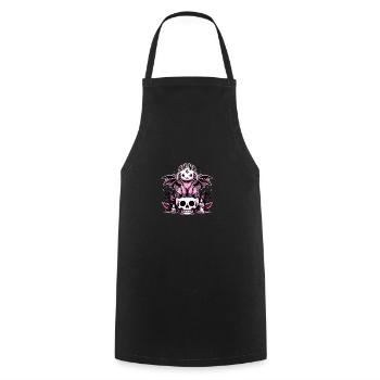 Kawaii Pastel Goth Cute Creepy Ziege Fledermaus - Kochschürze - Schwarz - Vorne - AI Model Male 185 dark (185cm)