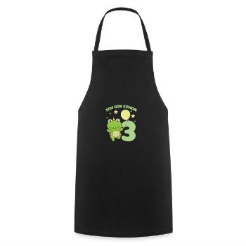 I've Been 3 Frogs Birthday Kids - Cooking Apron - black - Front - AI Model Male 185 dark (185cm)