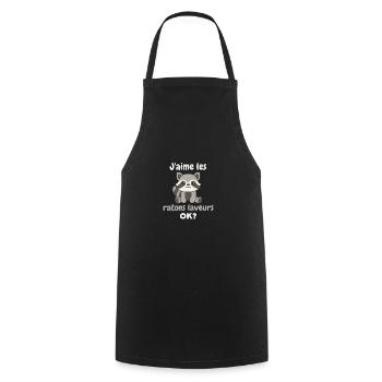 J’aime les ratons laveurs, d’accord ? Raton laveur mignon - Tablier de cuisine - noir - Devant - AI Model Male 185 dark (185cm)