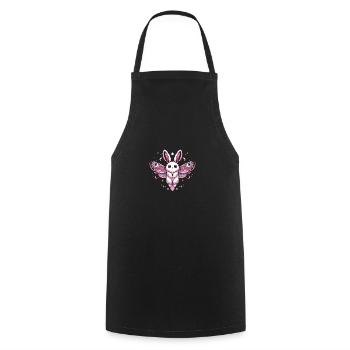 Kawaii Pastel Goth Cute Creepy Hase Motte - Kochschürze - Schwarz - Vorne - AI Model Male 185 dark (185cm)